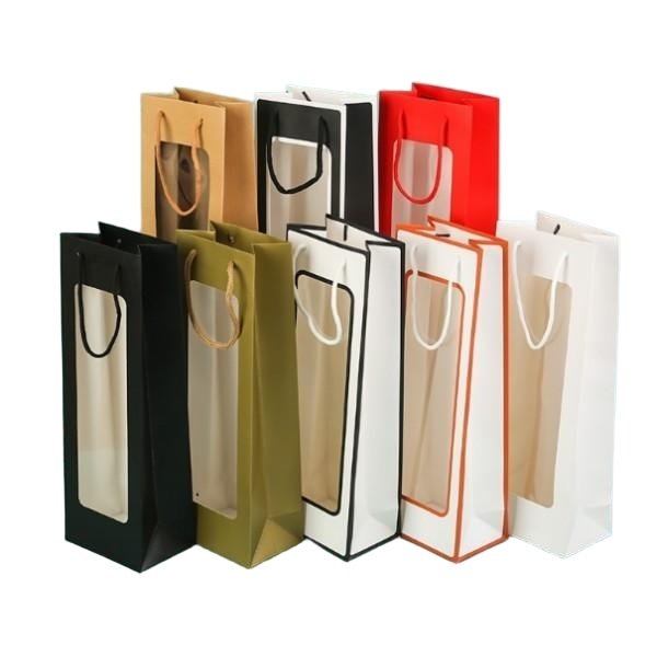 fashion handle window paper wine box