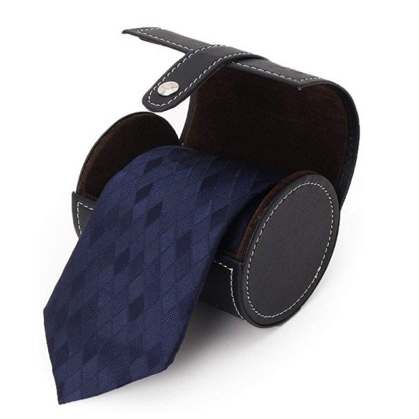 Black PU leather tie box
