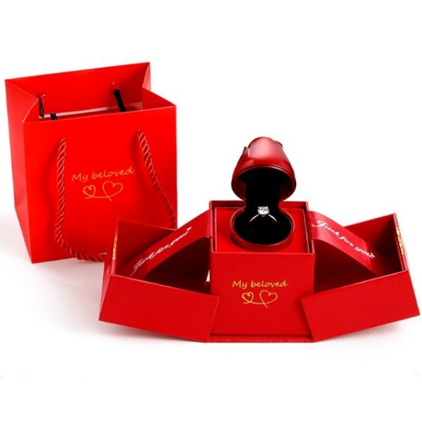 Metal Rose Flower Jewelry Box Set