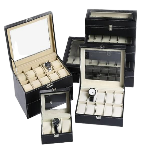 Multiple PU watch storage boxes