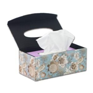 Patterned PU leather tissue box