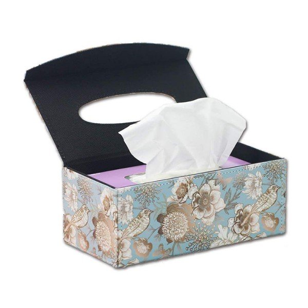 Patterned PU leather tissue box