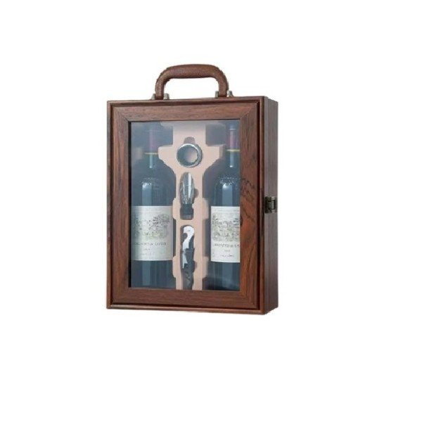 Wooden wine with window